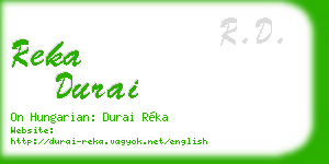 reka durai business card